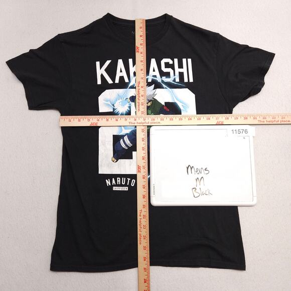 Naruto Kakashi 20 Crew Neck Anime Graphic T-Shirt Adult Mens Size M Black - Picture 5 of 9
